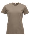 Dames T-shirt Clique New Classic-T Caffe Latte
